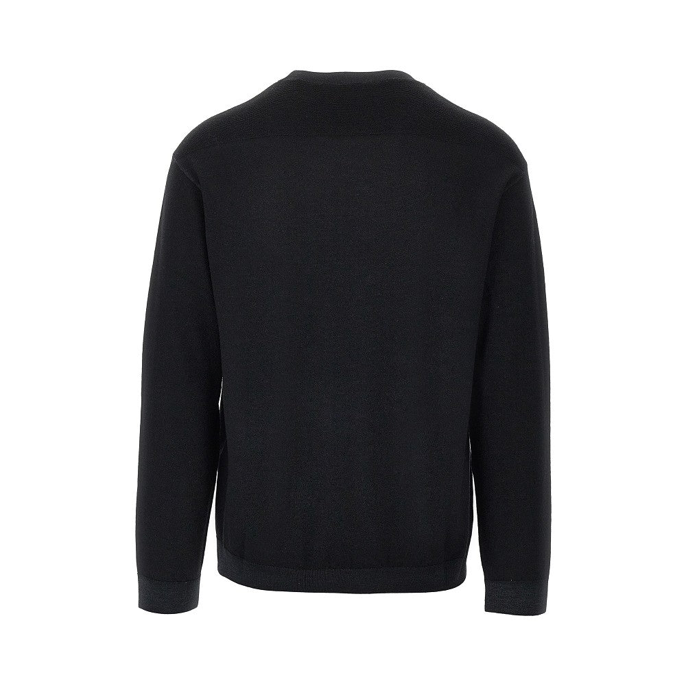 Emporio Armani Garment dyed wool crewneck sweater