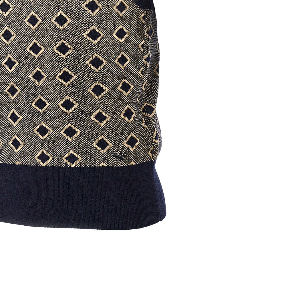 Emporio Armani Cashmere and wool vest with diamonds motif