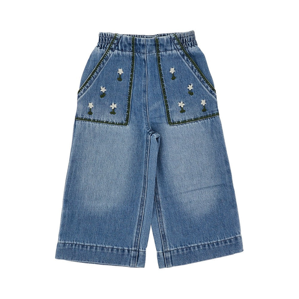 Stella McCartney Embroidered flowers denim pants