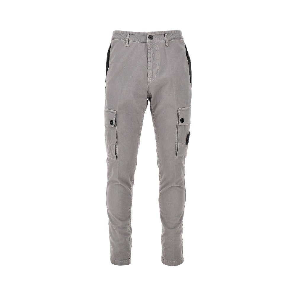 Stone Island Organic cotton pants with logo Badge