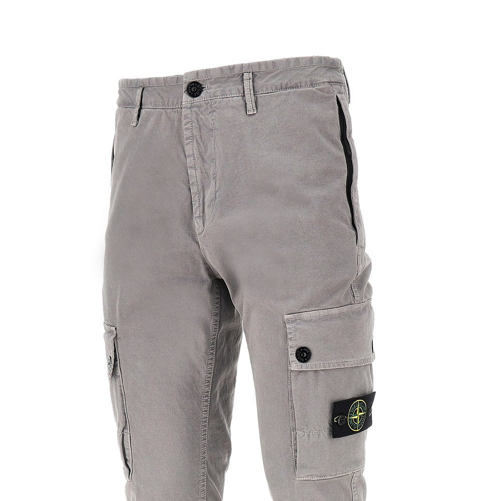 Stone Island Organic cotton pants with logo Badge