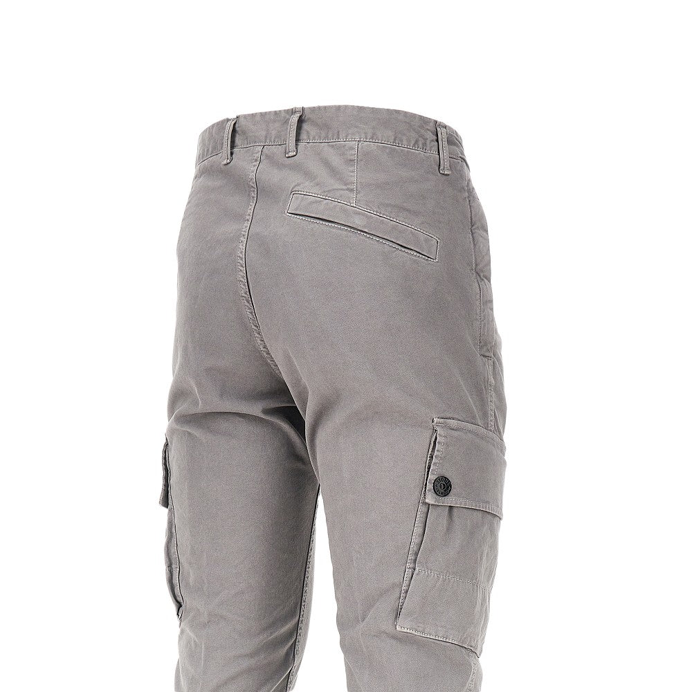 Stone Island Organic cotton pants with logo Badge