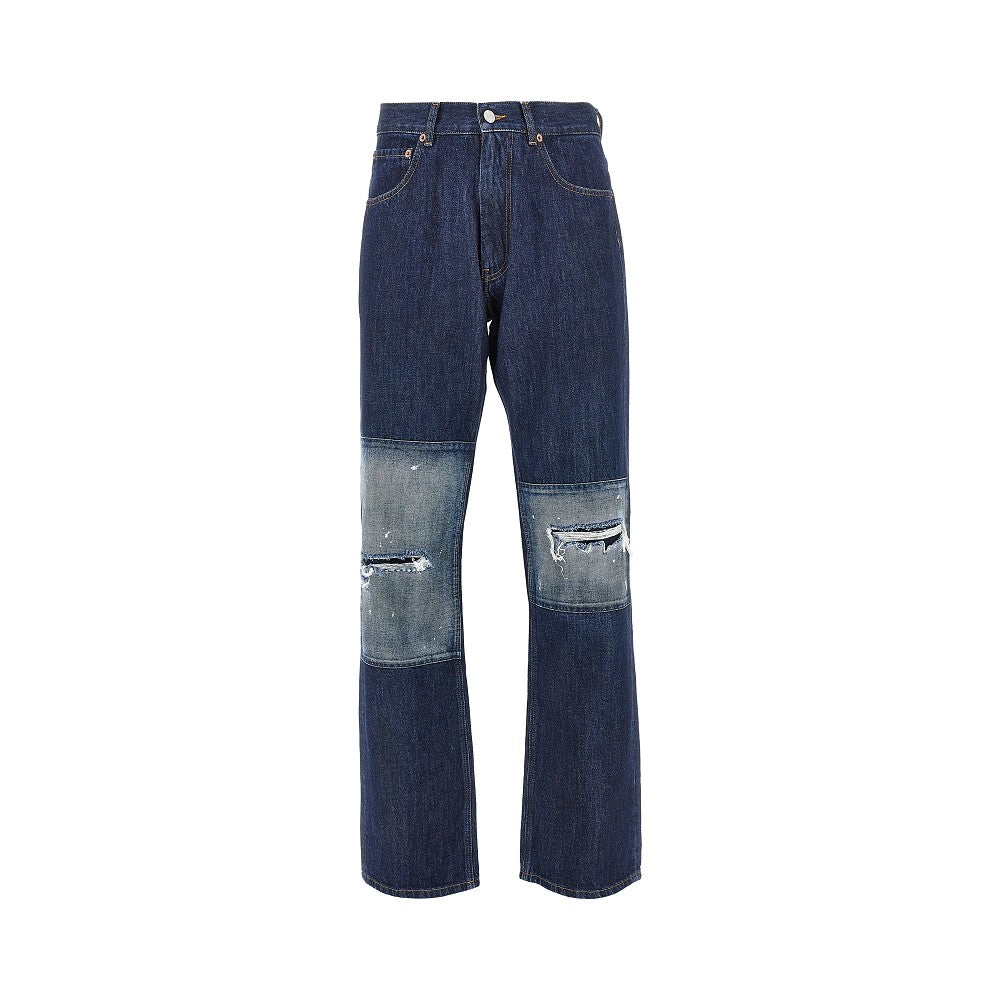 MM6 Maison Margiela Distressed effect straight leg jeans