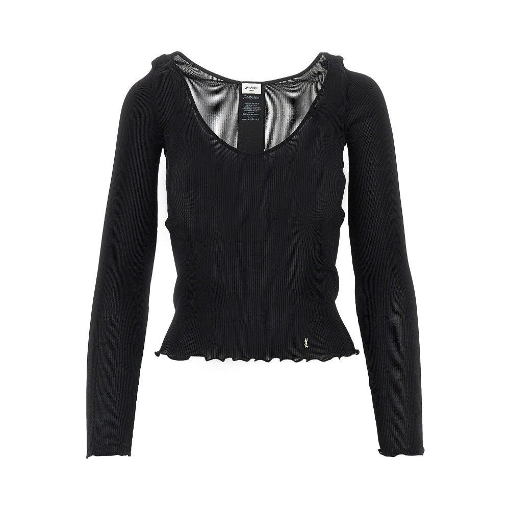 Saint Laurent Silk top with Cassandre detail