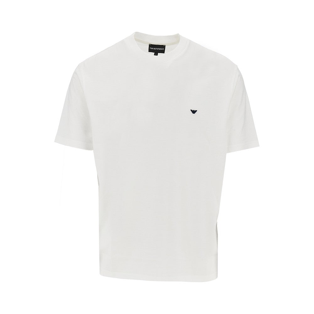 Emporio Armani Lyocell and cotton blend T-shirt with logo