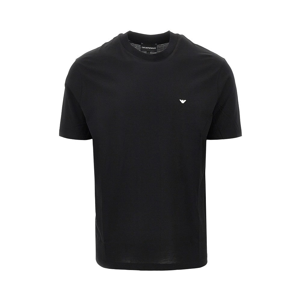 Emporio Armani Lyocell and cotton blend T-shirt with logo
