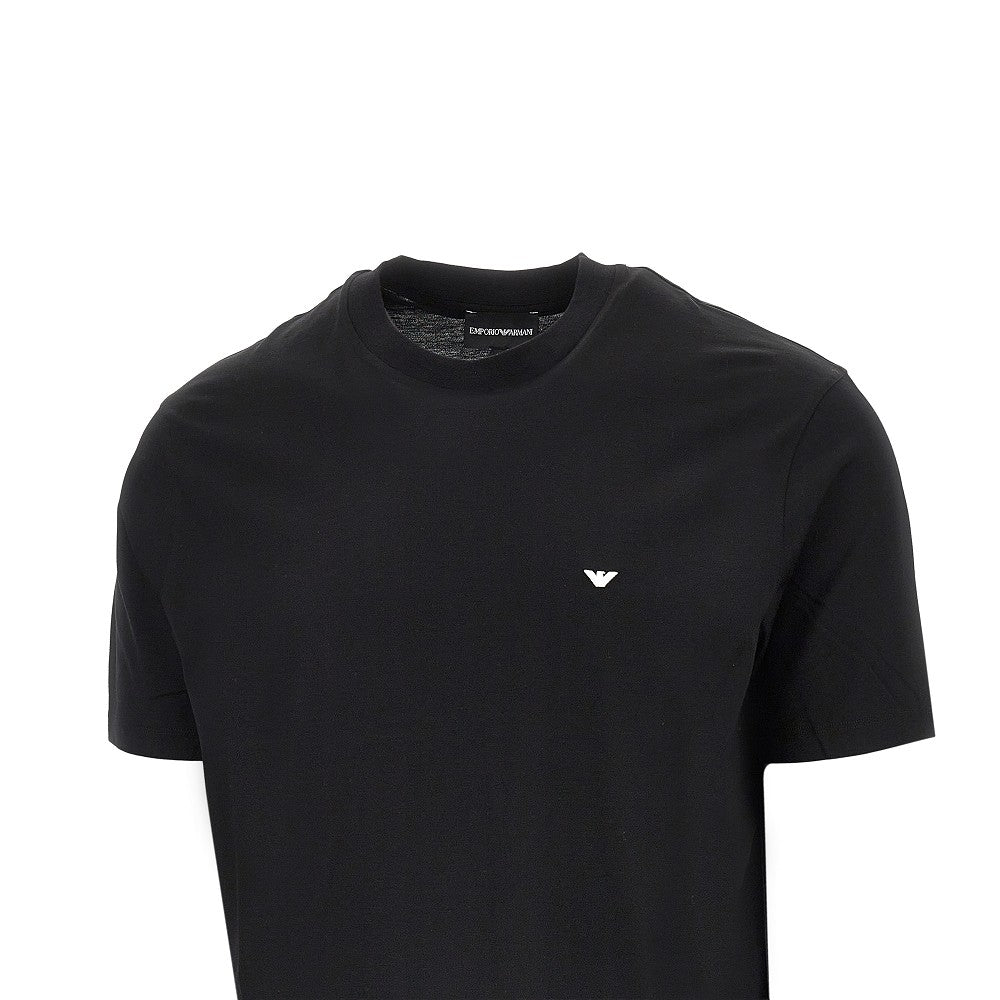 Emporio Armani Lyocell and cotton blend T-shirt with logo