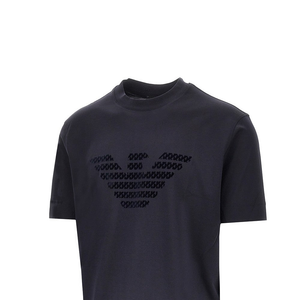 Emporio Armani Lyocell and cotton blend T-shirt with logo