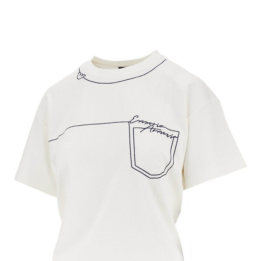 Emporio Armani Embroidered interlock jersey T-shirt