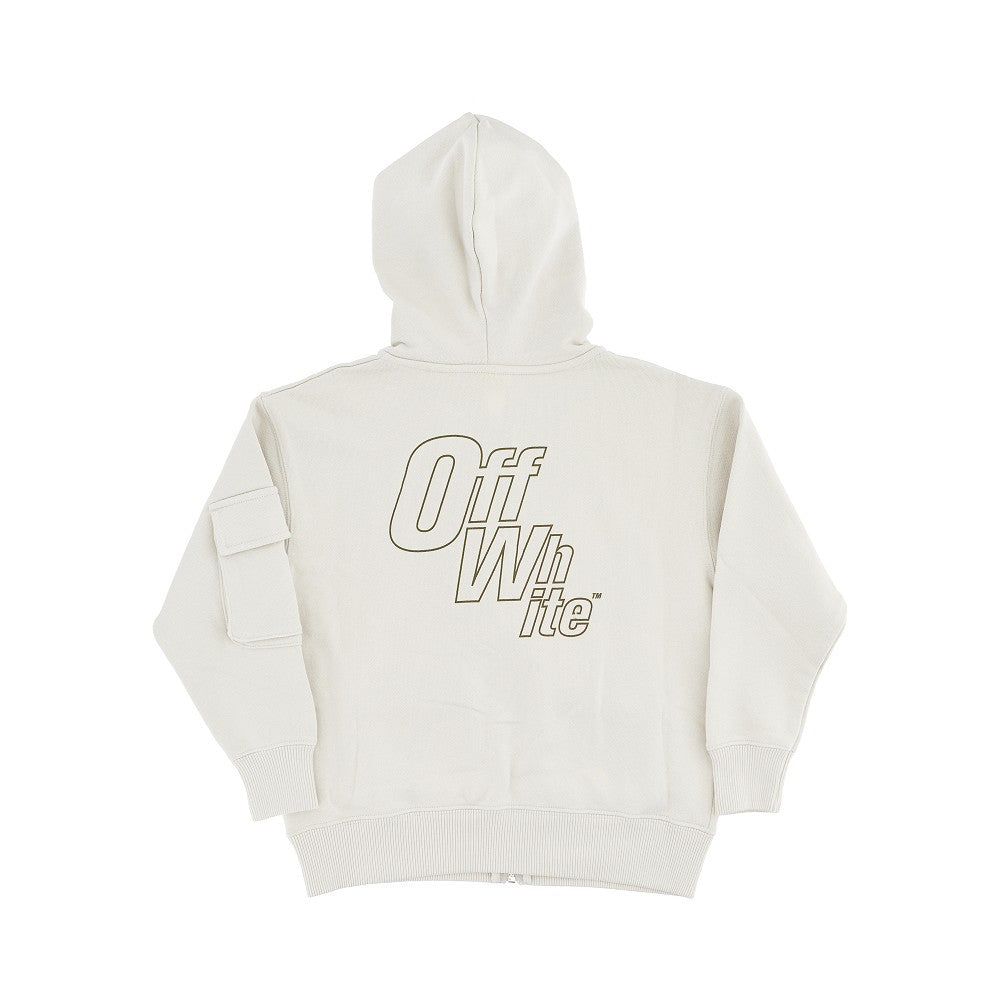 Off-White Full-zip hoodie with cargo pockets