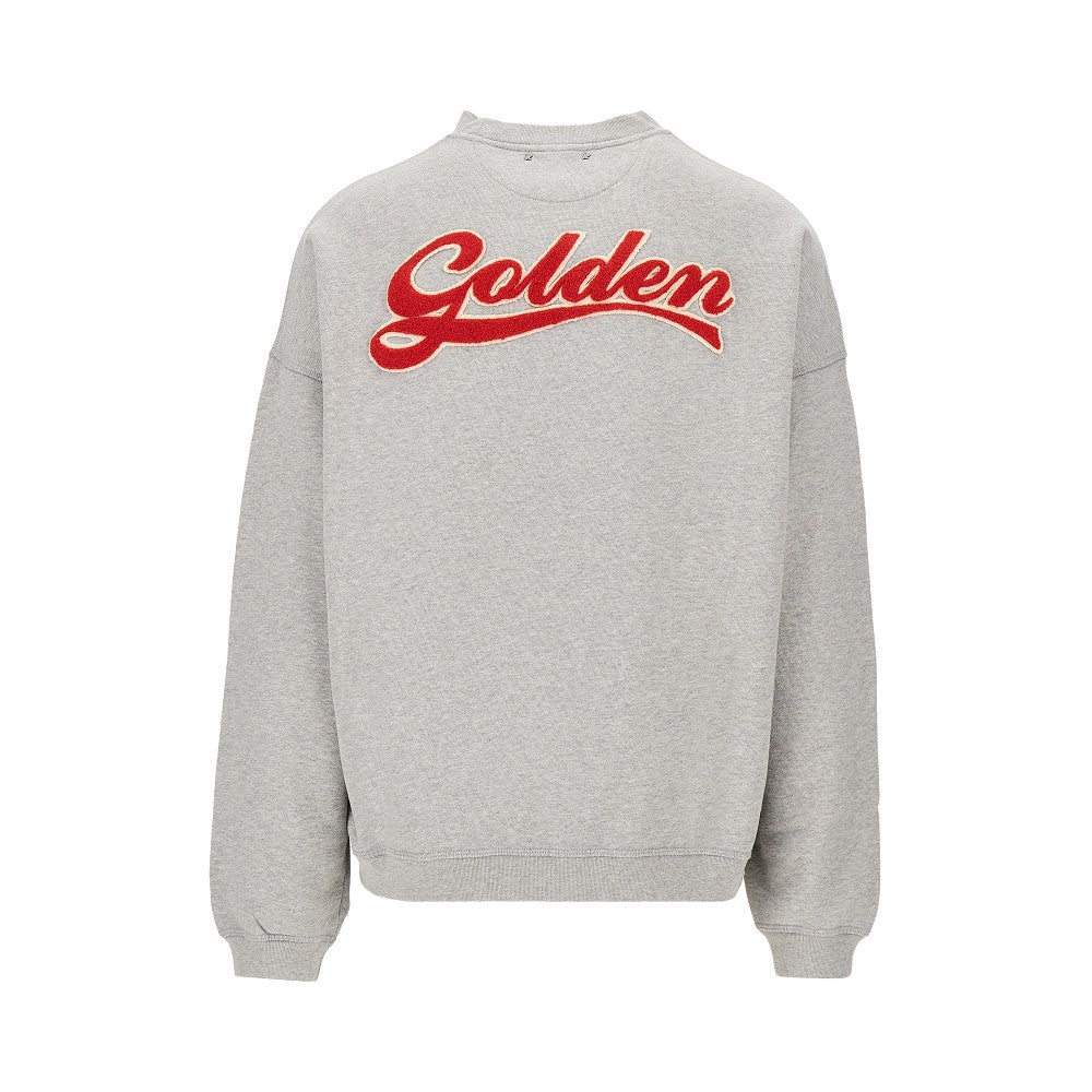 Golden Goose Cotton sweatshirt with bouclé fabric logo