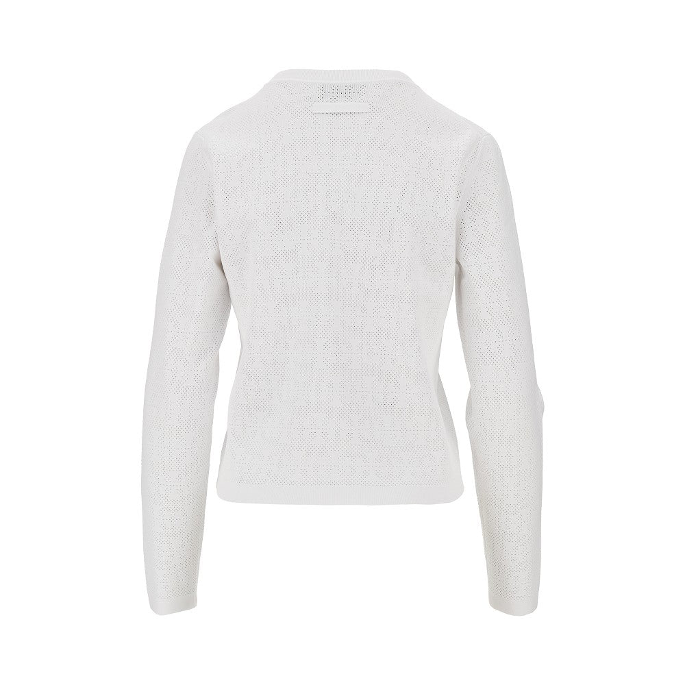 Tory Burch T Monogram pointelle knit cardigan