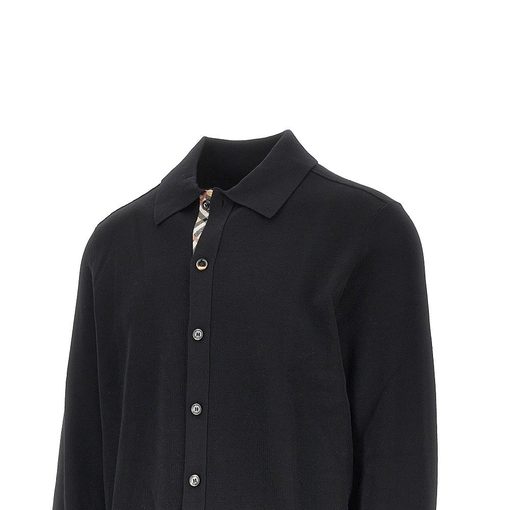 Burberry Wool cardigan with Check trimming