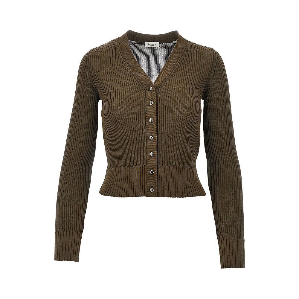 Saint Laurent Ribbed viscose cardigan