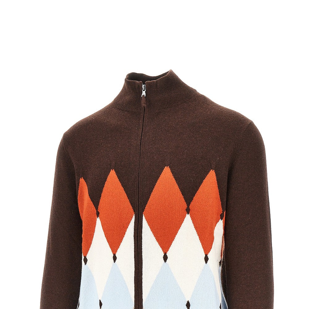 Ballantyne Diamond-shaped cashmere cardigan