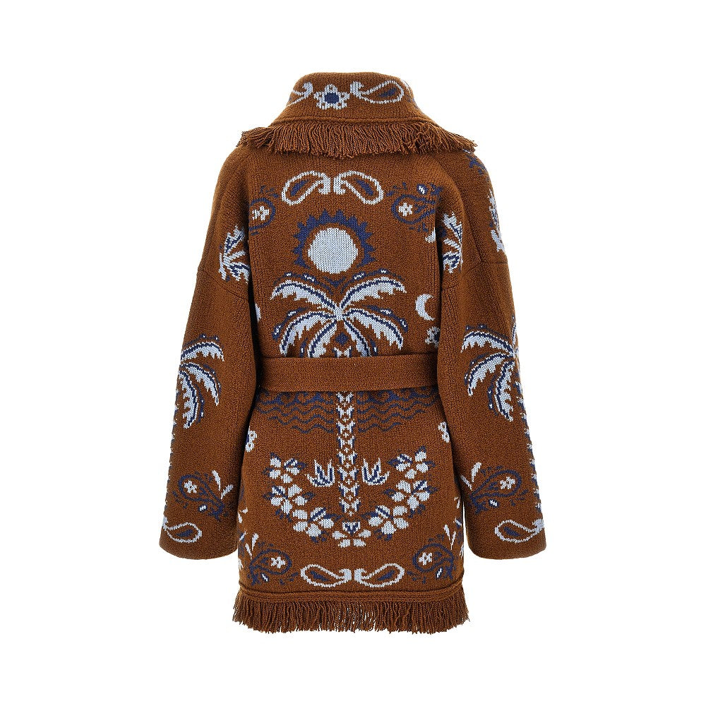 Alanui Island Roots jacquard wool cardigan