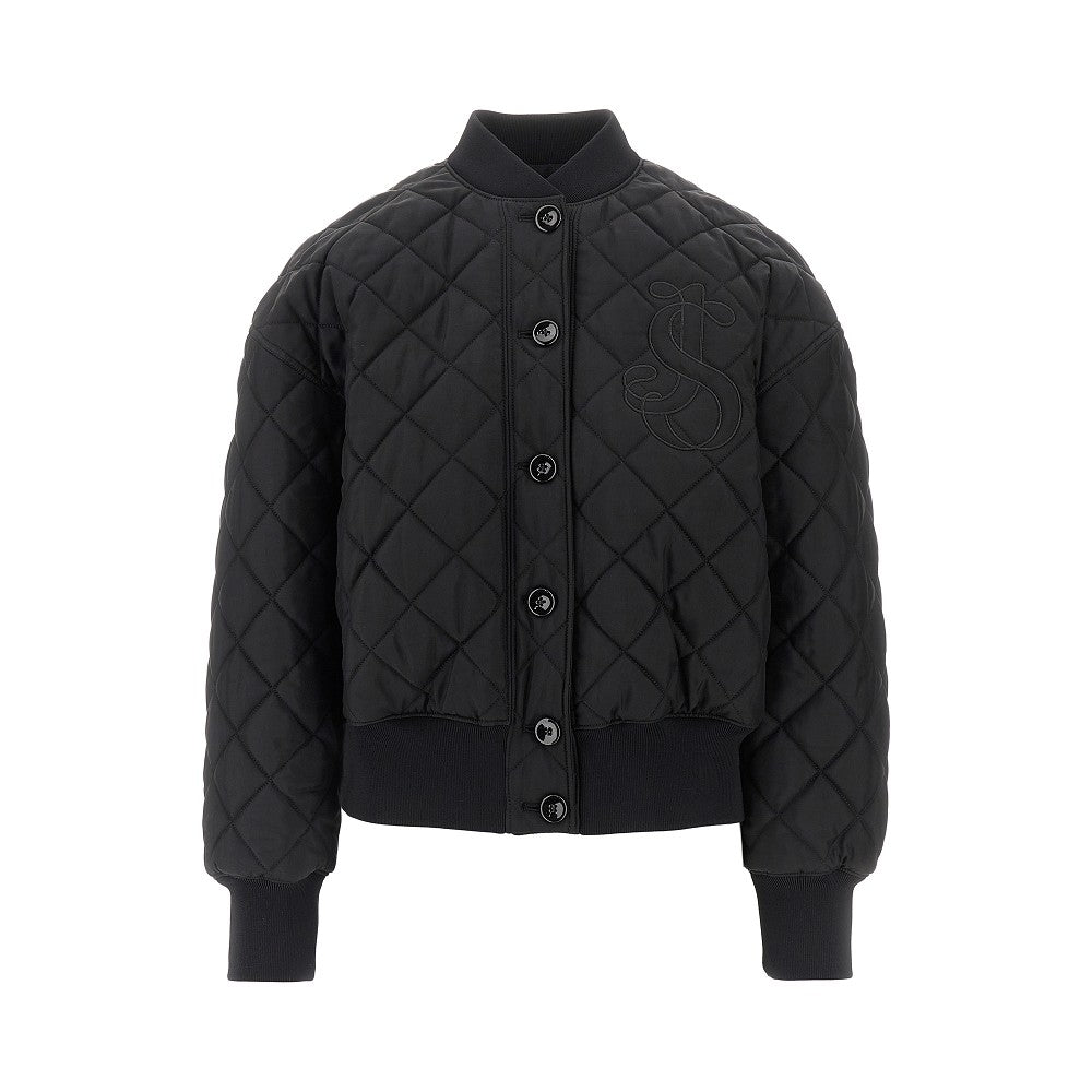 Jil Sander Diamond-quilted twill padded bomber jacket