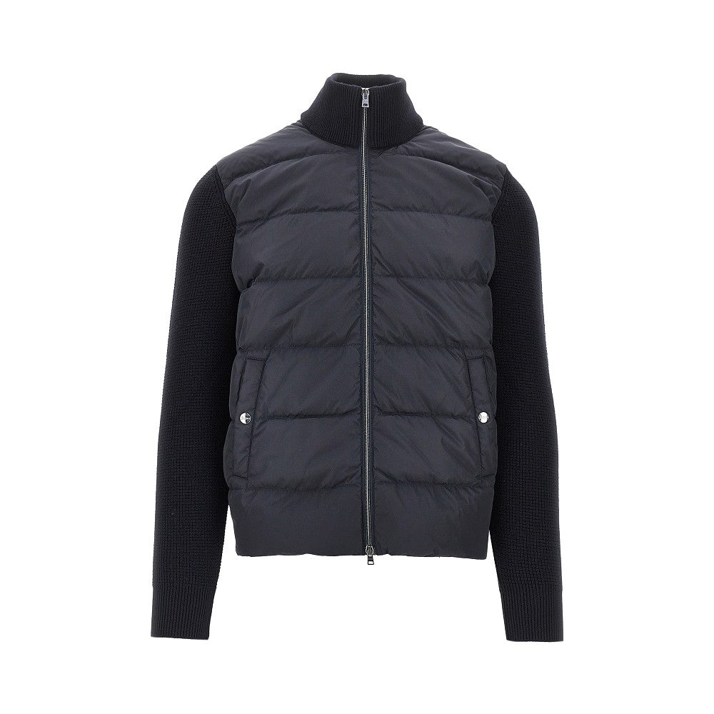 Herno Padded nylon and wool cardigan