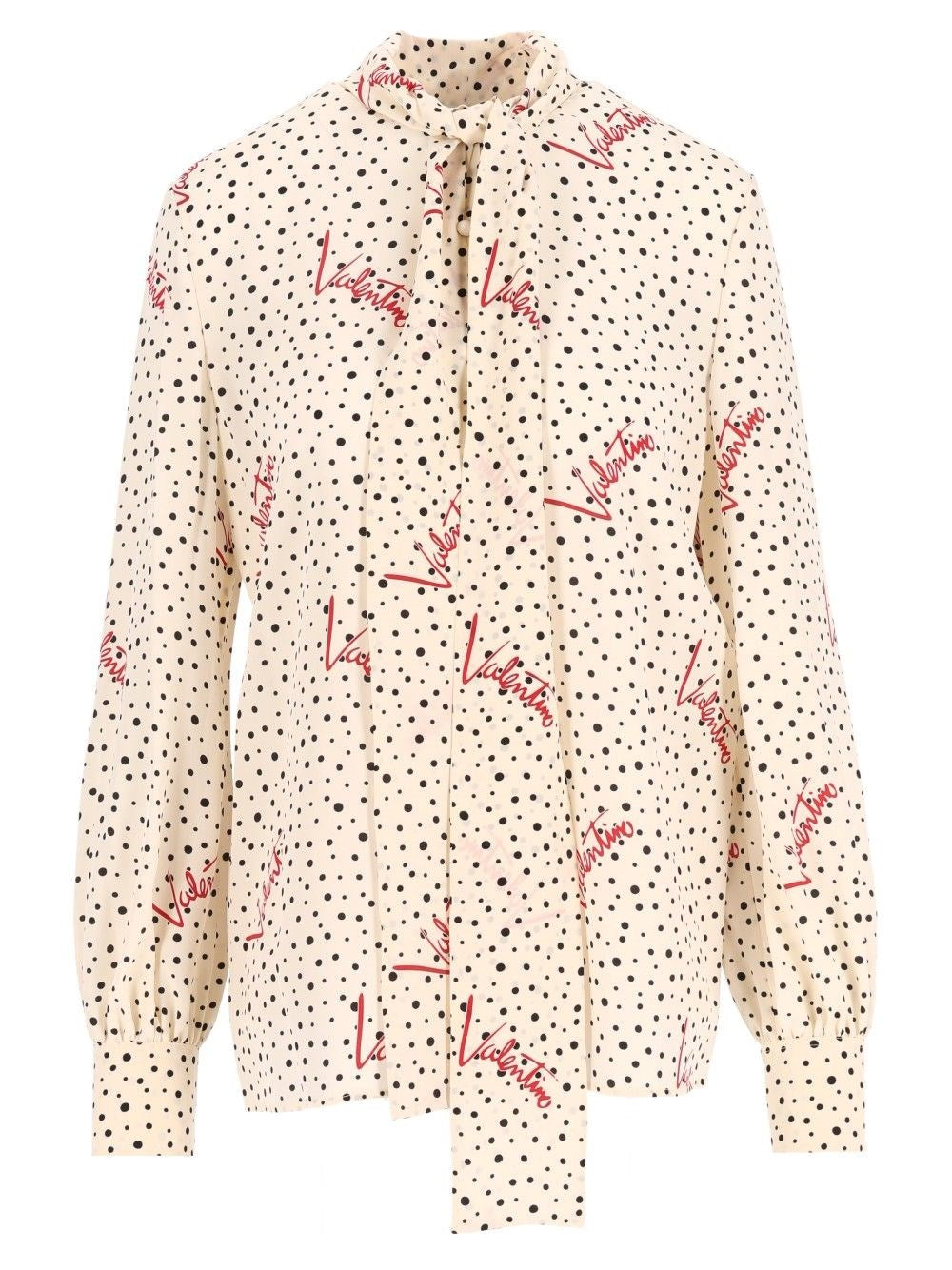 Valentino Garavani Crepe De Chine Shirt With Bubbles Plus Depois - White