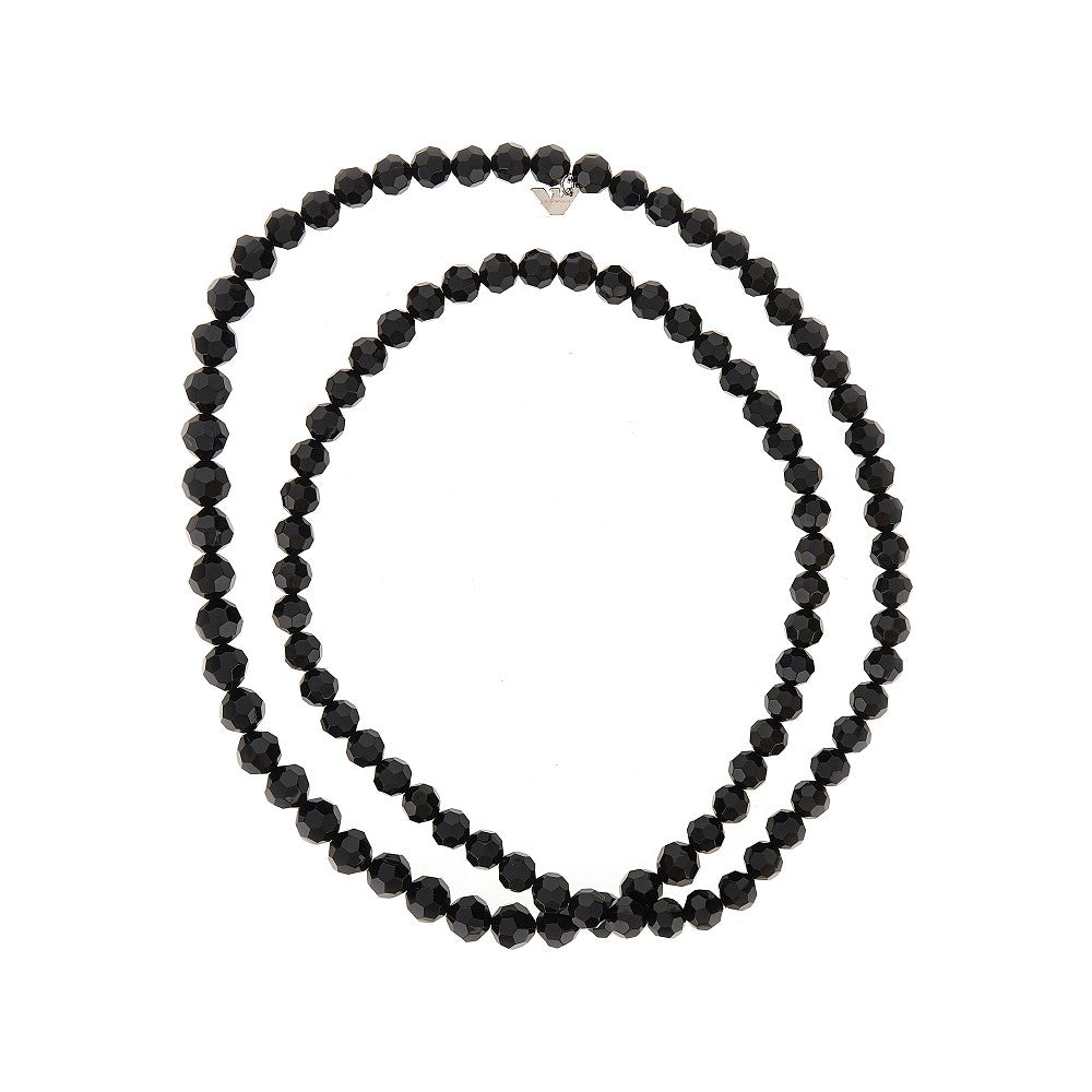 Emporio Armani Multifaceted beads long necklace