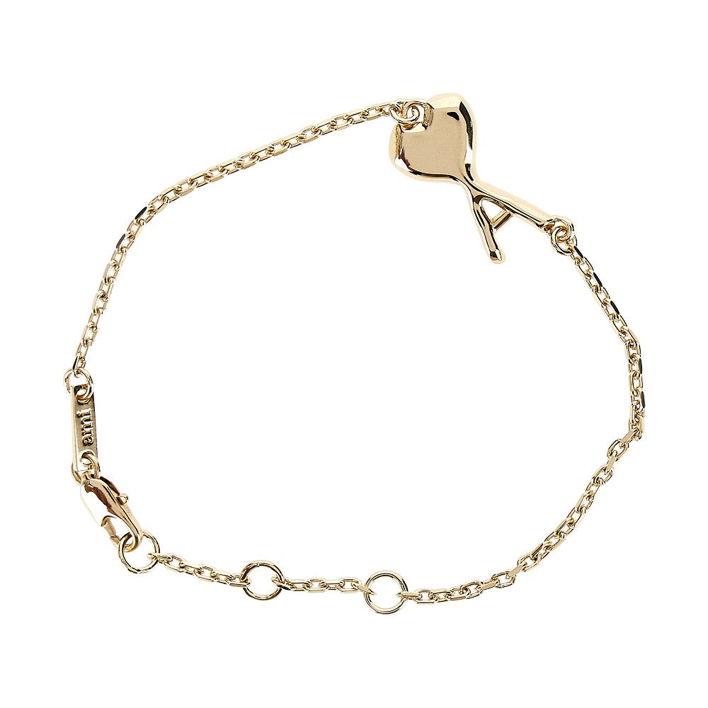 Ami Paris Brass hammered Ami de Coeur bracelet