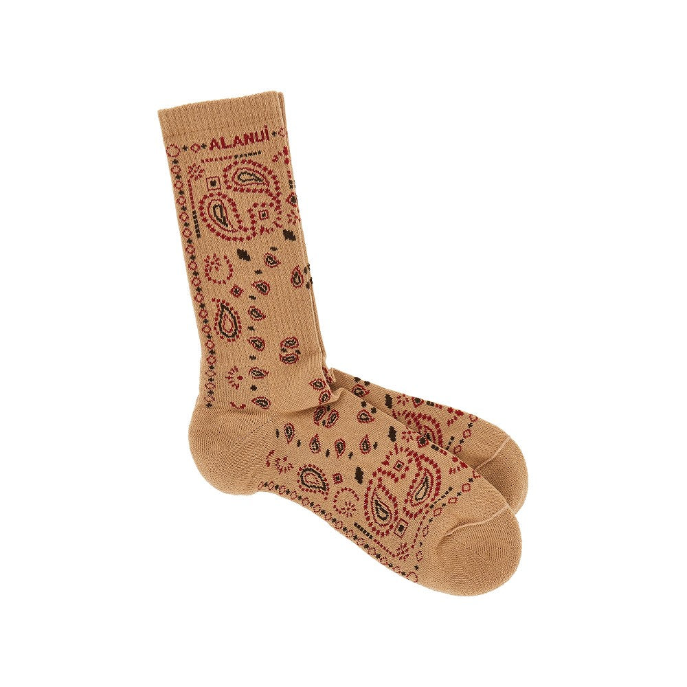 Alanui Cotton-blend socks with Bandana motif