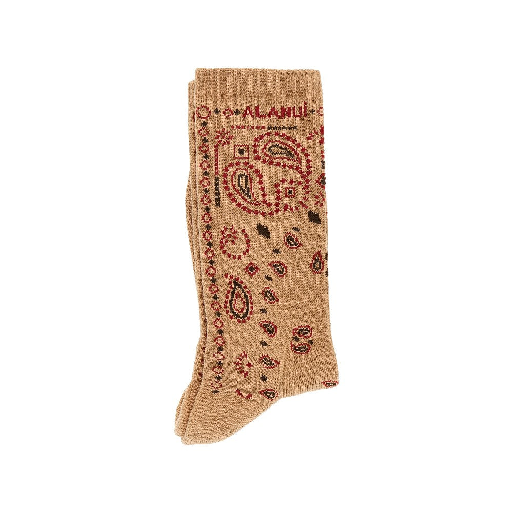 Alanui Cotton-blend socks with Bandana motif