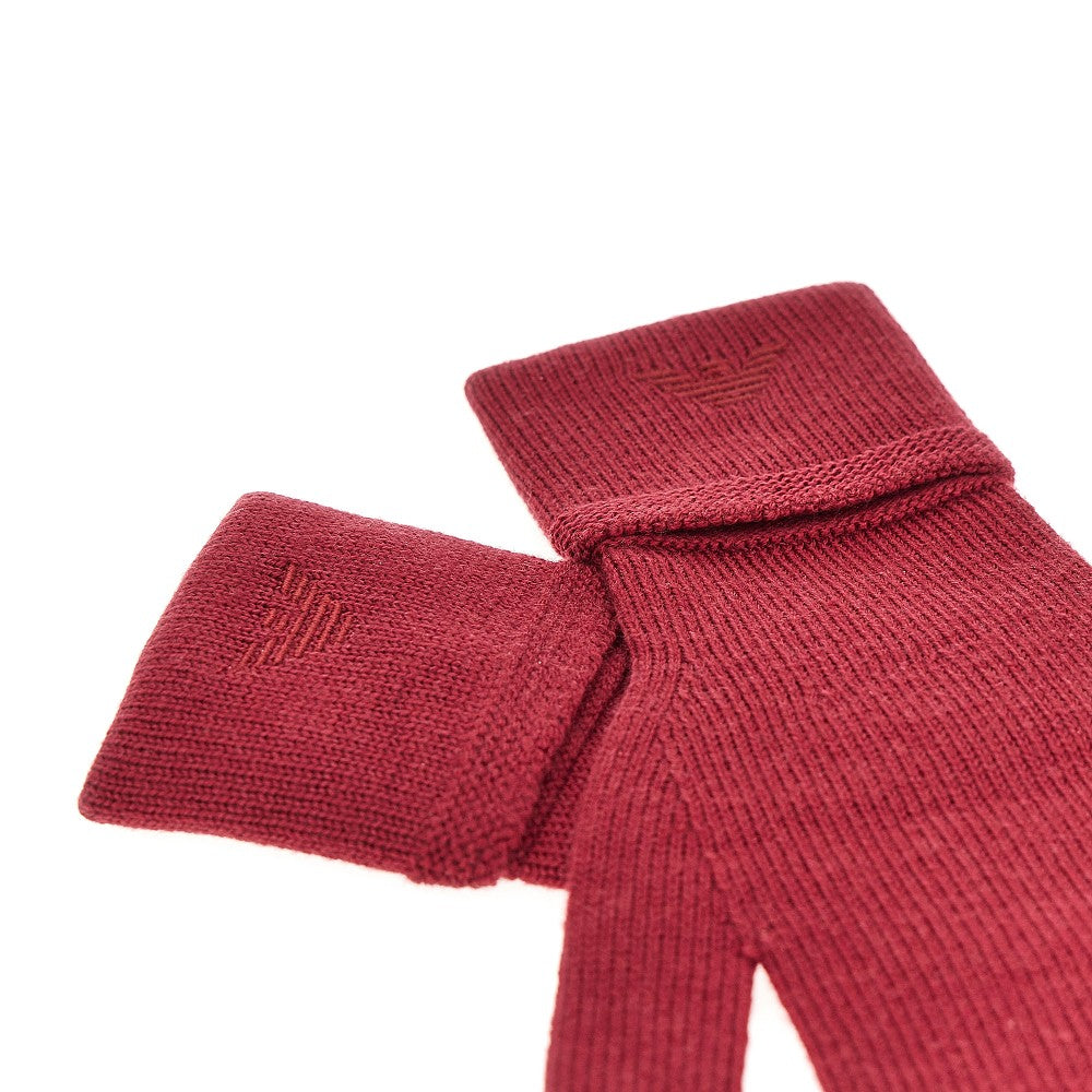 Emporio Armani Wool gloves with Eagle embroidery