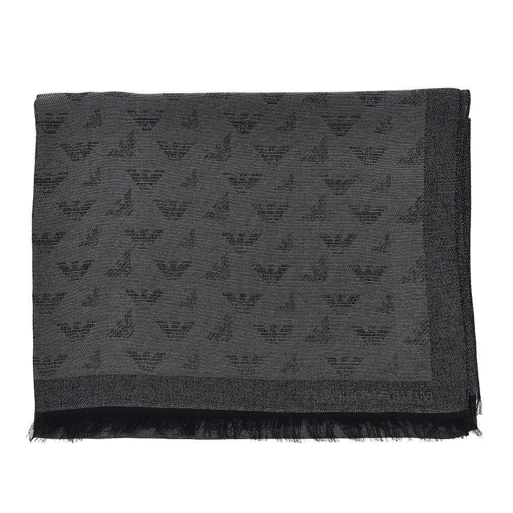 Emporio Armani Viscose-blend scarf with Eagle motif