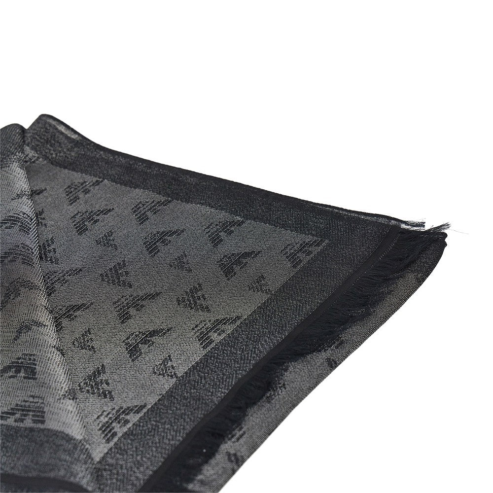 Emporio Armani Viscose-blend scarf with Eagle motif