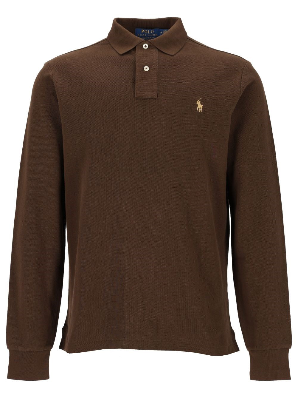 Polo Ralph Lauren Slim-Fit Long Sleeve Piqué Polo - Brown