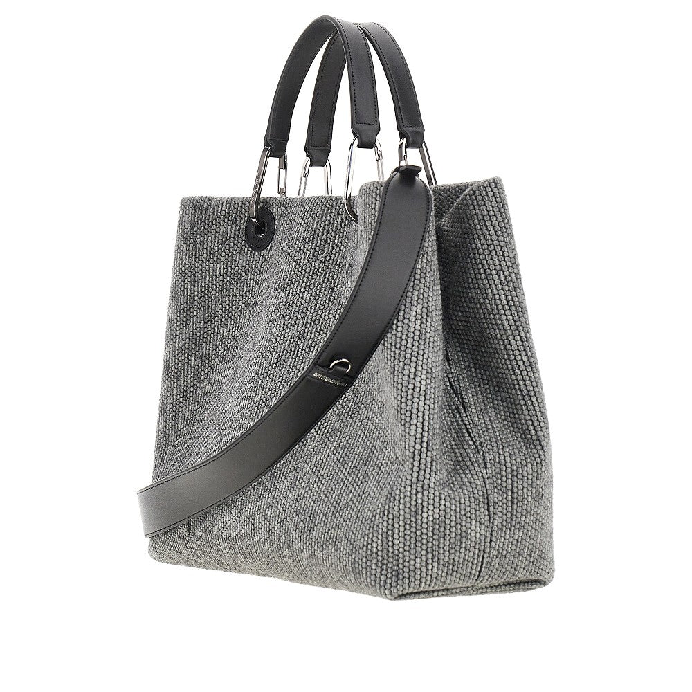 Emporio Armani Wool-blend medium shopping bag