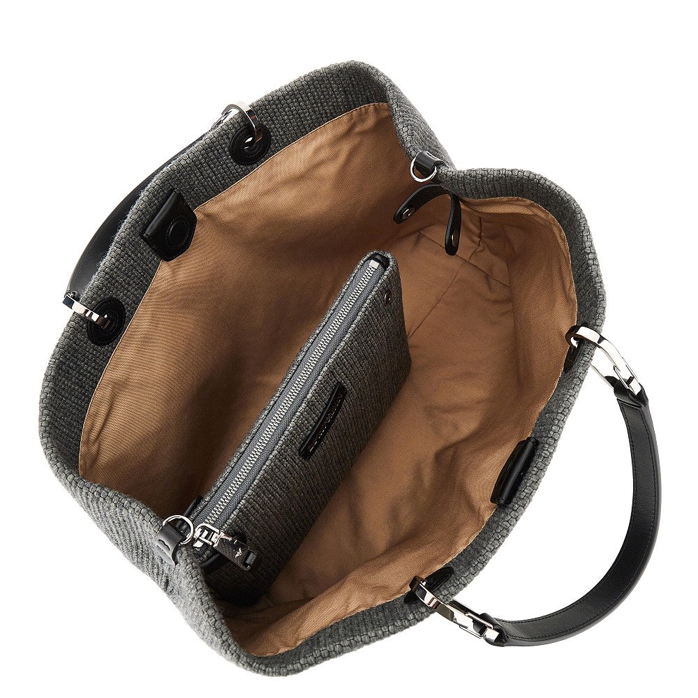 Emporio Armani Wool-blend medium shopping bag