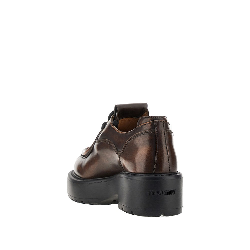 Miu Miu Fumé leather laced shoes
