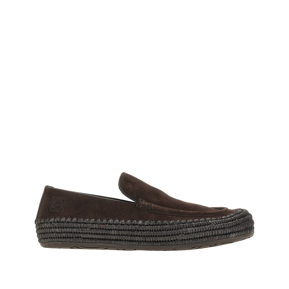 Loewe 'Rio' suede leather and raffia shoes