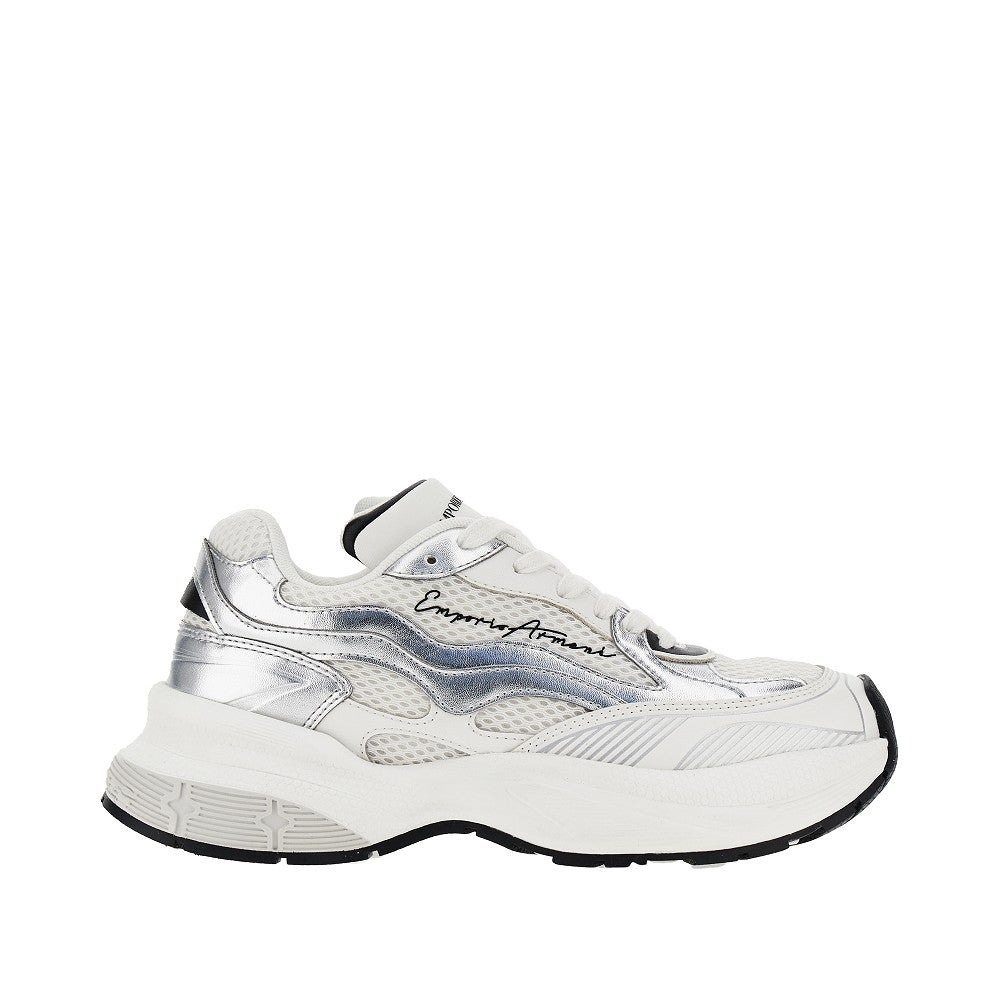 Emporio Armani Mesh sneakers with leather details
