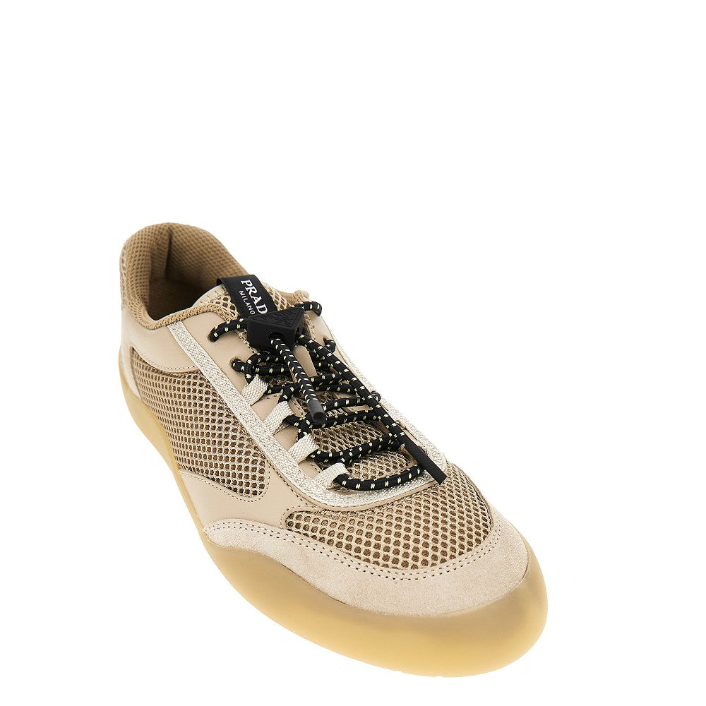 Prada 'Speedrock' mesh and leather sneakers