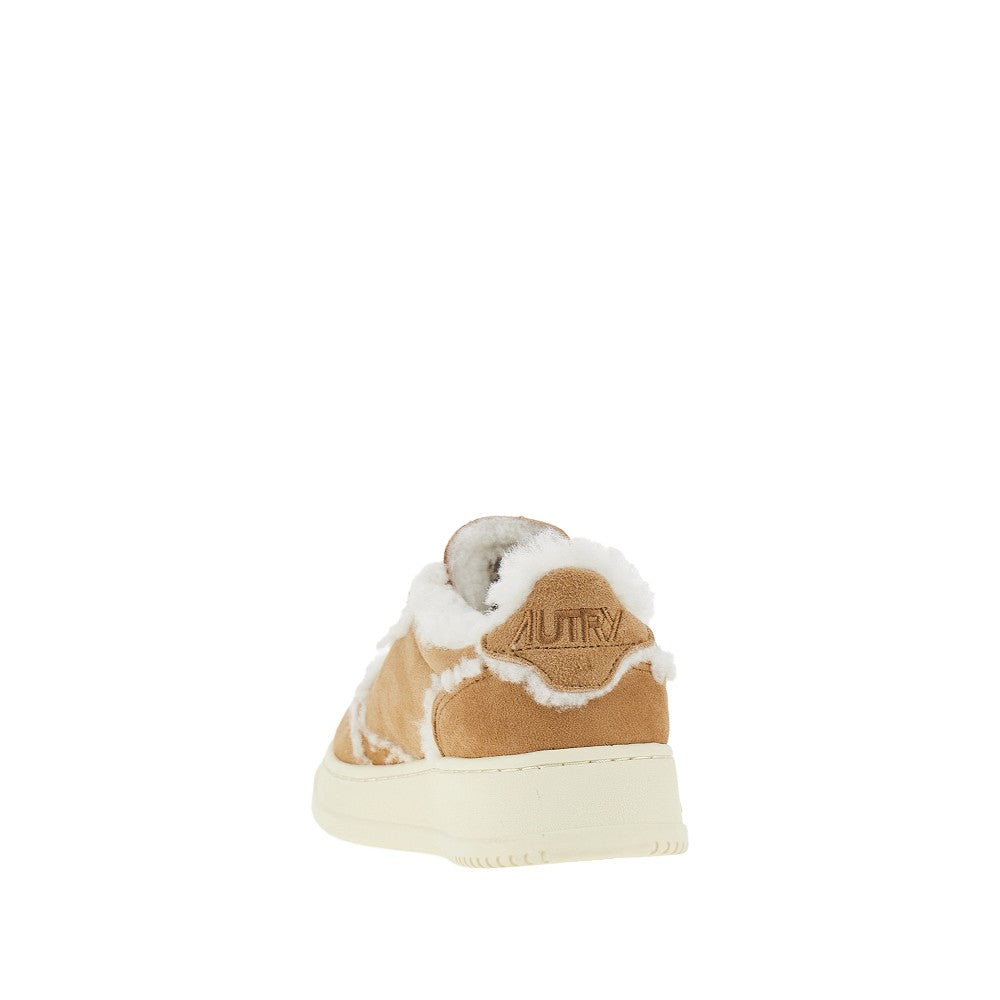 Autry Suede and shearling Medalist Low sneakers