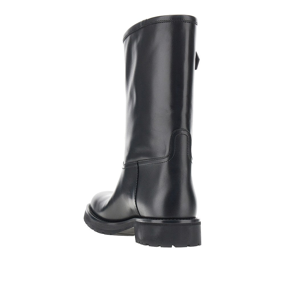 Gucci Leather boots with Web intarsia