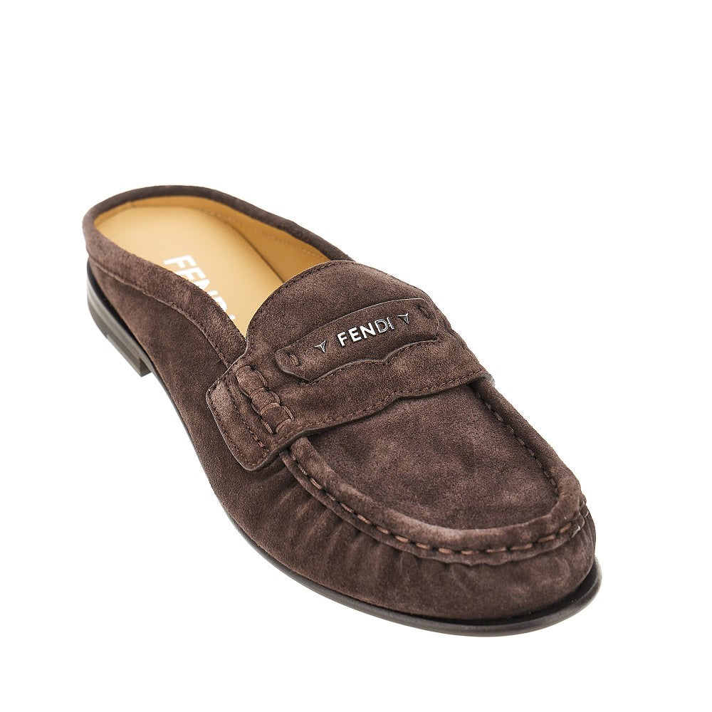 Fendi 'Fendi Scrunch' suede leather sabot