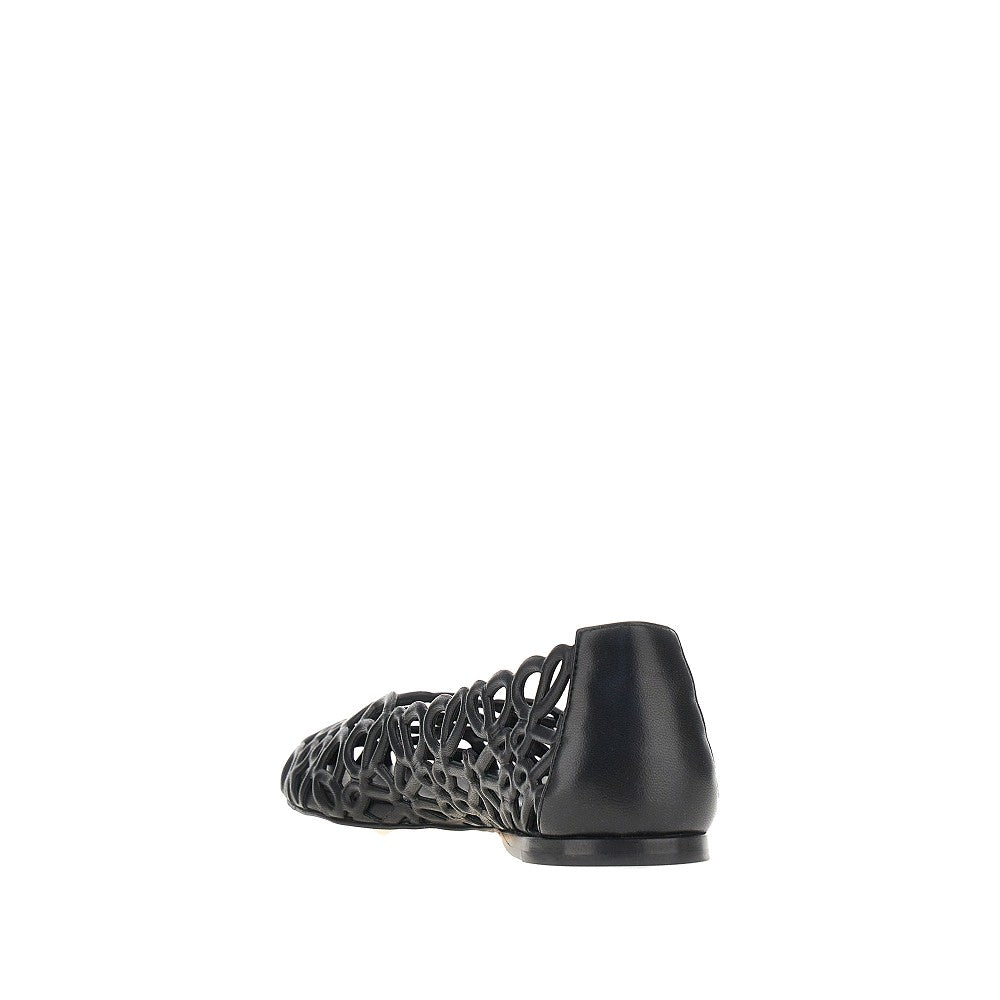 Loewe 'Petal Anagram' leather ballet flats