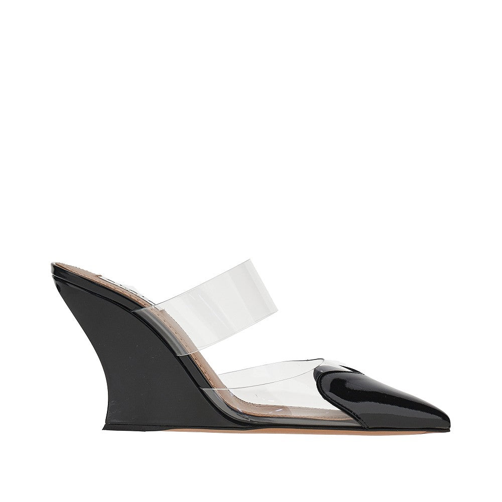 Alaïa PVC and leather 'Le Coeur' wedge mules