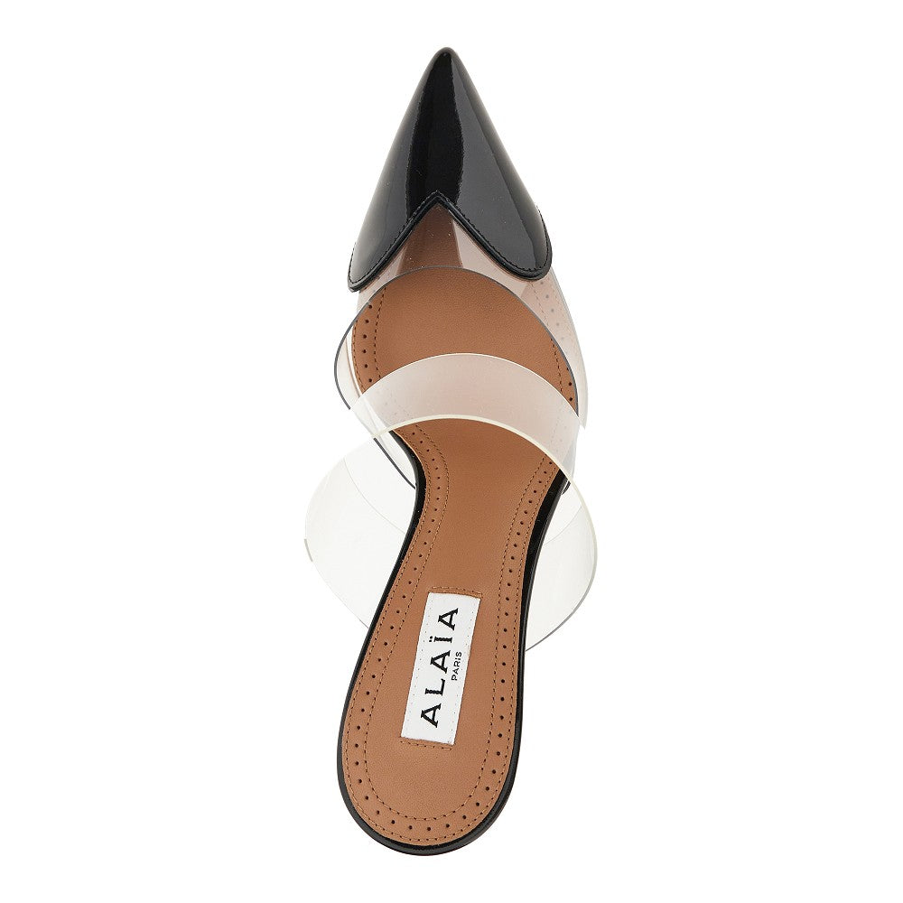 Alaïa PVC and leather 'Le Coeur' wedge mules