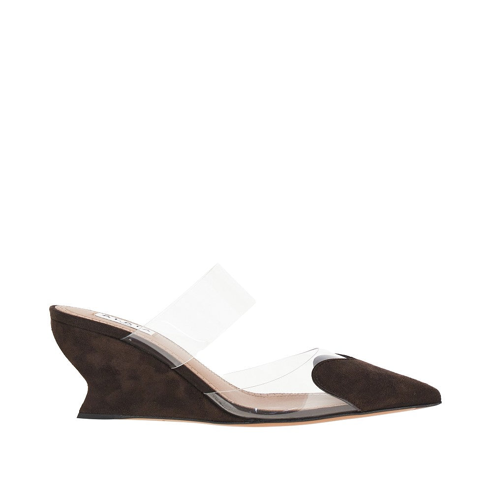 Alaïa Suede leather 'Le Coeur' wedge mules