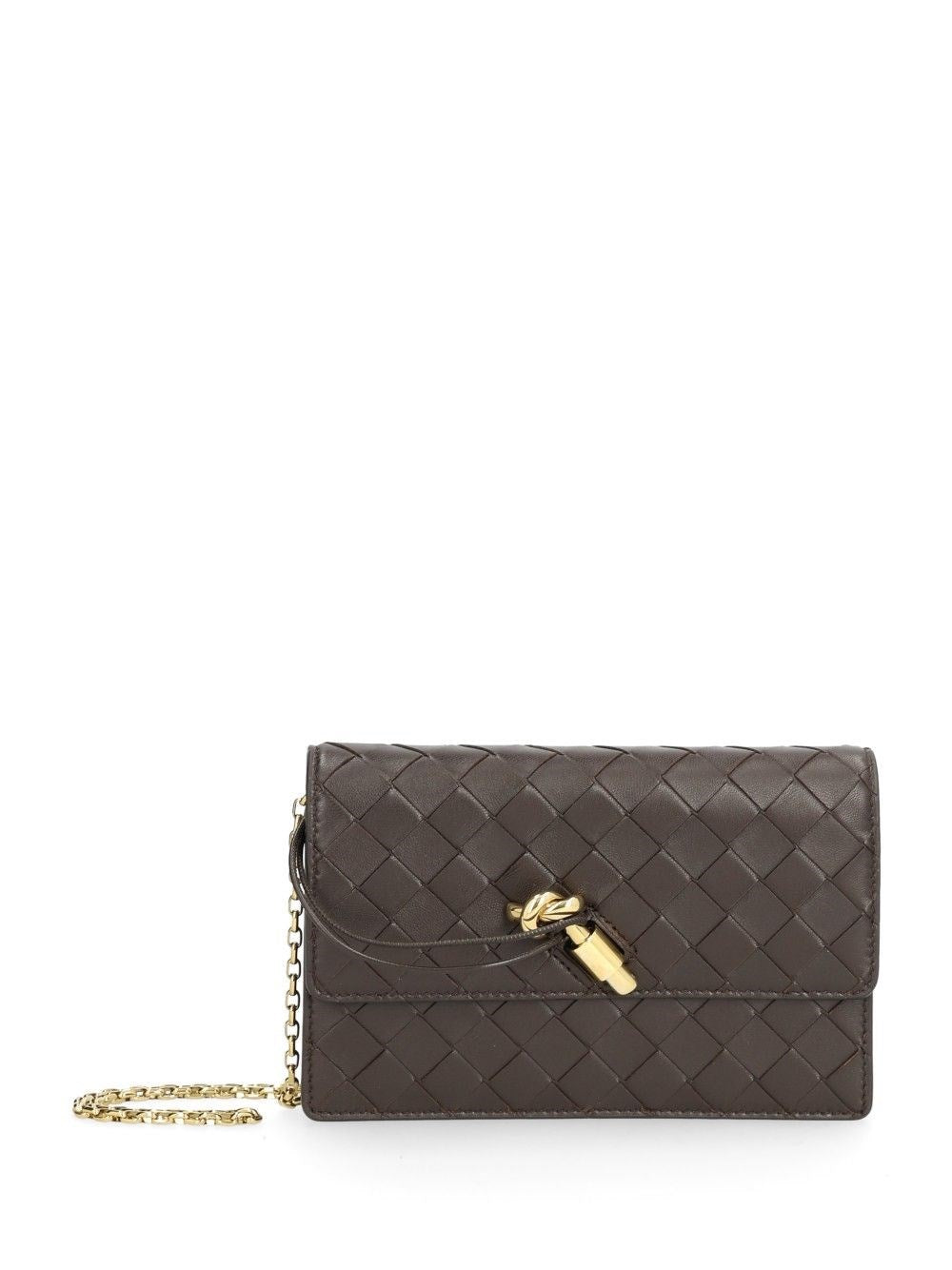 Bottega Veneta "Andiamo" Clutch - Brown
