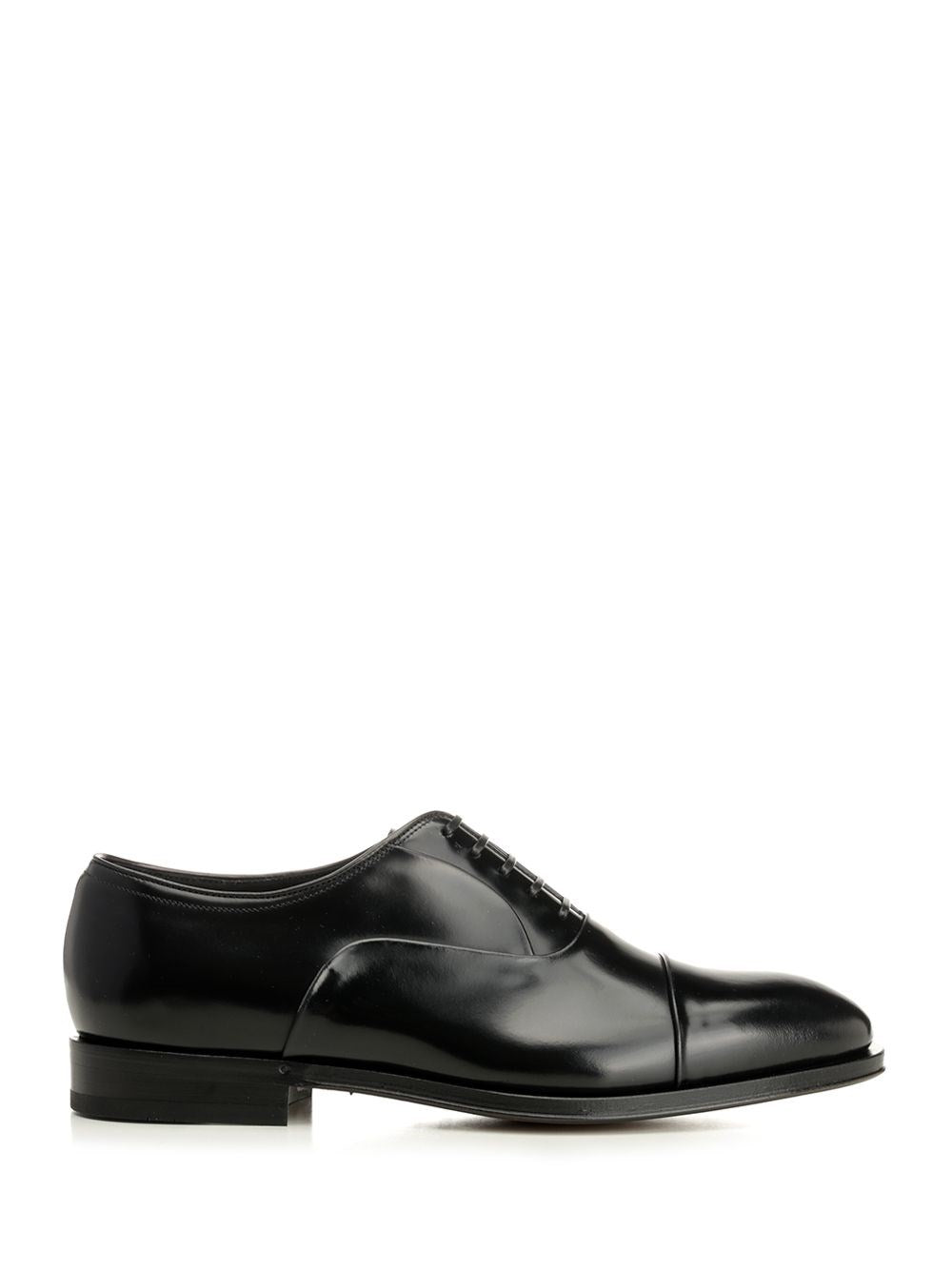 Ferragamo Oxford With Toe Cap - Black