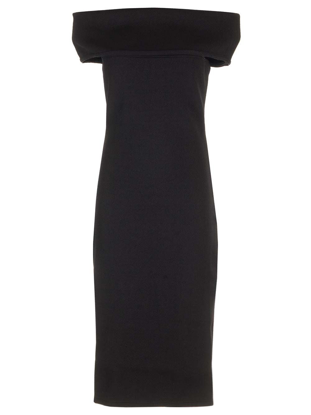 Bottega Veneta Off-The-Shoulder Midi Dress - Black