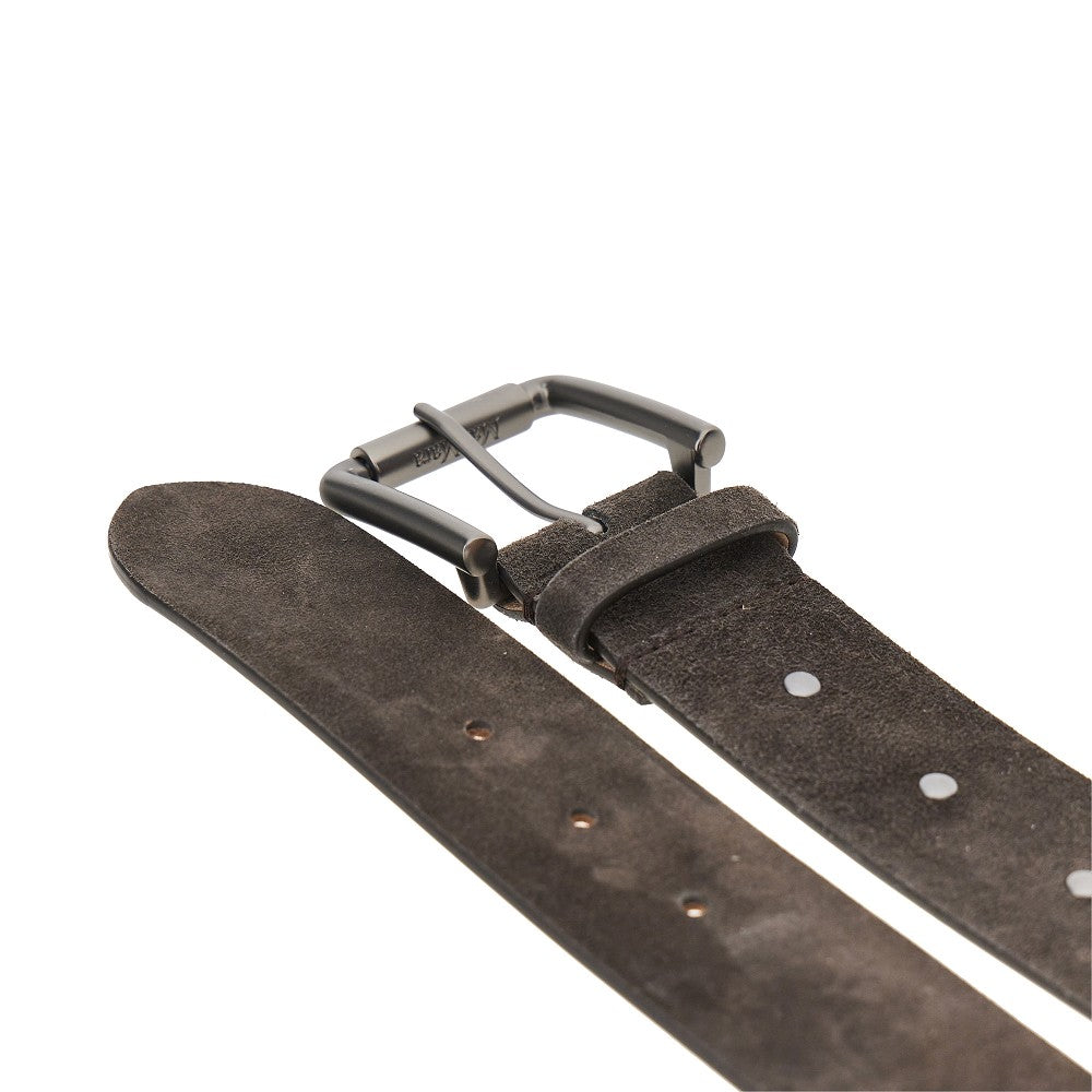 Max Mara Double buckle suede leather belt