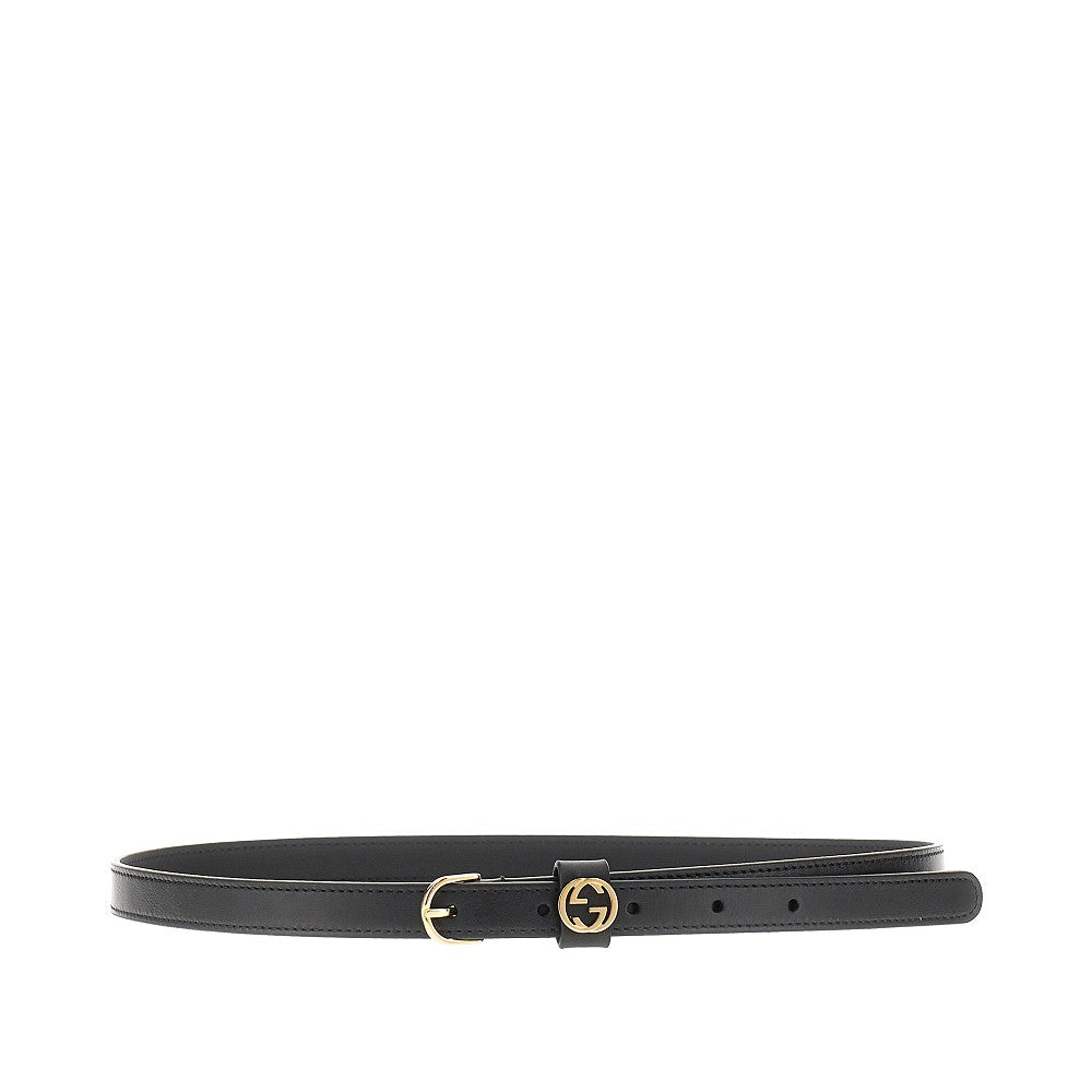 Gucci Leather belt with GG Interlock