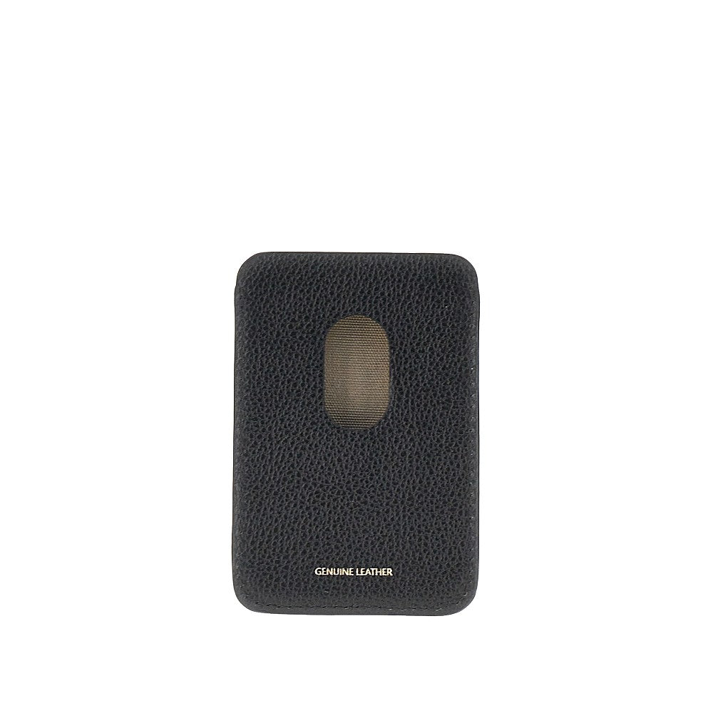 Emporio Armani Grained leather magnetic card holder